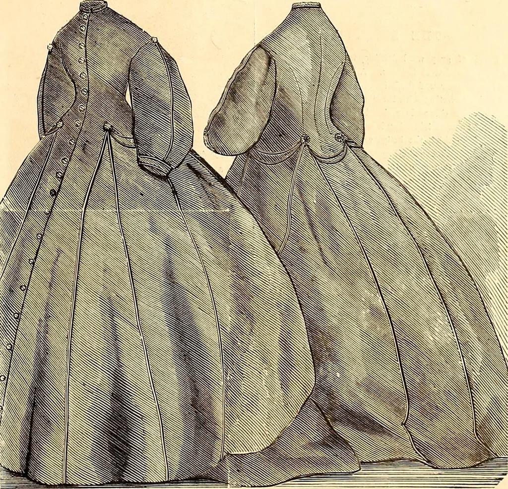 An illustration from Demorest's illustrated monthly and Mme Demorest's mirror of fashions, 1865 April, 1865, leaf 10