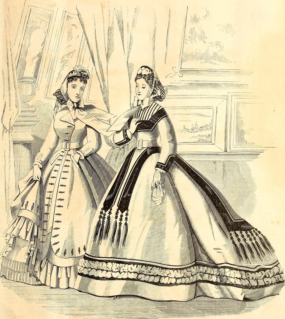 An illustration from Demorest's illustrated monthly and Mme Demorest's mirror of fashions, 1865 April, 1865, leaf 6
