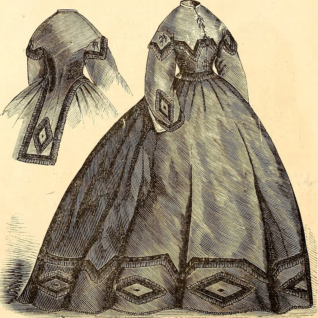 An illustration from Demorest's illustrated monthly and Mme Demorest's mirror of fashions, 1865 April, 1865, leaf 9