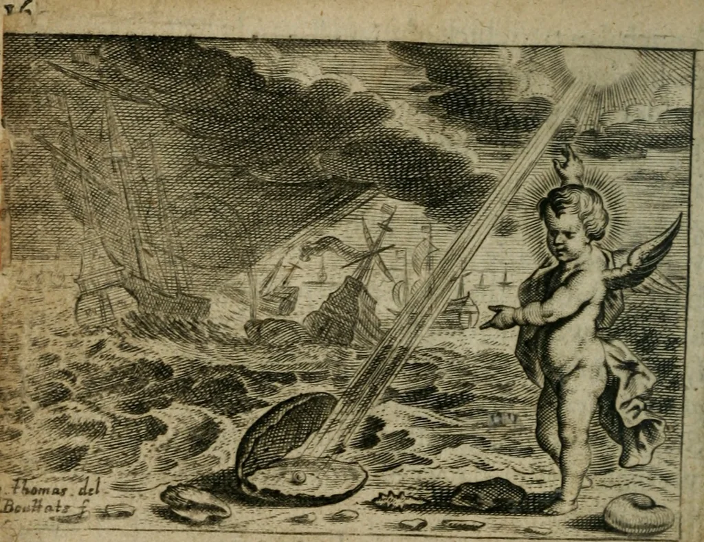An illustration from Den alderheijlichsten naem voor een nieu-jaer-gift geschoncken aen de ionckheyt, gehoude, weduwen, geestelyke, 1647, leaf 189