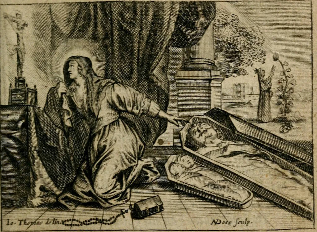 An illustration from Den alderheijlichsten naem voor een nieu-jaer-gift geschoncken aen de ionckheyt, gehoude, weduwen, geestelyke, 1647, leaf 220
