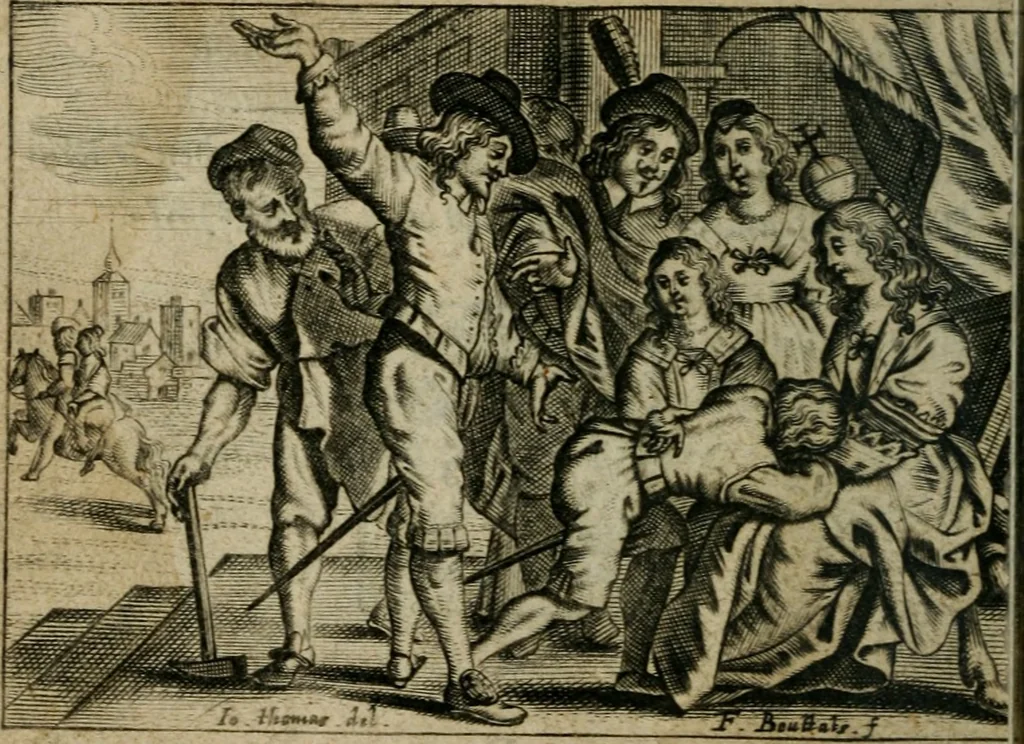 An illustration from Den alderheijlichsten naem voor een nieu-jaer-gift geschoncken aen de ionckheyt, gehoude, weduwen, geestelyke, 1647, leaf 71