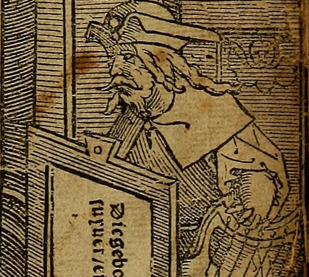 An illustration from Den Bibel, met grooter neersticheyt gecorrigeert : eñ op die canten gheset den ouderdom der werelt : ende hoe lange die gheschiedenissen ende historien der Bibelen elck int zijn voor Christus gheboorte gheweest zijn : ende daer bi vergadert wt fasciculus temporum, ende wt dye cronike va alder werelt, die principael historie der machtiger heydenscher conincrijcke, daer die heylige scrift oock dickwils af vermaent, tot een claerder verstant der Bibelscher historien : ende oock een onderscheyt der tijden te hebben, 1535, leaf 4