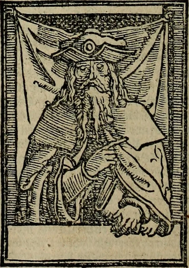 An illustration from Den Bibel, met grooter neersticheyt gecorrigeert : eñ op die canten gheset den ouderdom der werelt : ende hoe lange die gheschiedenissen ende historien der Bibelen elck int zijn voor Christus gheboorte gheweest zijn : ende daer bi vergadert wt fasciculus temporum, ende wt dye cronike va alder werelt, die principael historie der machtiger heydenscher conincrijcke, daer die heylige scrift oock dickwils af vermaent, tot een claerder verstant der Bibelscher historien : ende oock een onderscheyt der tijden te hebben, 1535, leaf 495