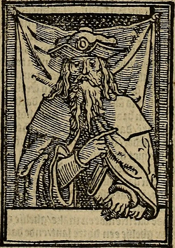 An illustration from Den Bibel, met grooter neersticheyt gecorrigeert : eñ op die canten gheset den ouderdom der werelt : ende hoe lange die gheschiedenissen ende historien der Bibelen elck int zijn voor Christus gheboorte gheweest zijn : ende daer bi vergadert wt fasciculus temporum, ende wt dye cronike va alder werelt, die principael historie der machtiger heydenscher conincrijcke, daer die heylige scrift oock dickwils af vermaent, tot een claerder verstant der Bibelscher historien : ende oock een onderscheyt der tijden te hebben, 1535, leaf 550
