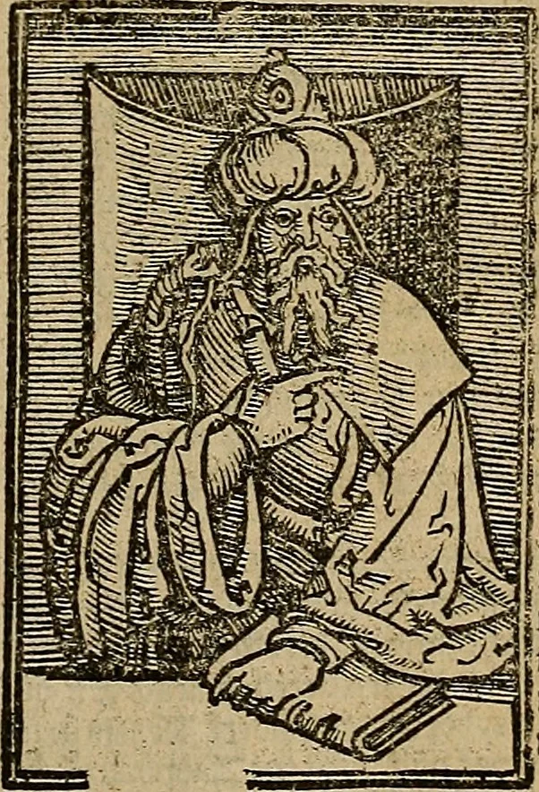 An illustration from Den Bibel, met grooter neersticheyt gecorrigeert : eñ op die canten gheset den ouderdom der werelt : ende hoe lange die gheschiedenissen ende historien der Bibelen elck int zijn voor Christus gheboorte gheweest zijn : ende daer bi vergadert wt fasciculus temporum, ende wt dye cronike va alder werelt, die principael historie der machtiger heydenscher conincrijcke, daer die heylige scrift oock dickwils af vermaent, tot een claerder verstant der Bibelscher historien : ende oock een onderscheyt der tijden te hebben, 1535, leaf 562