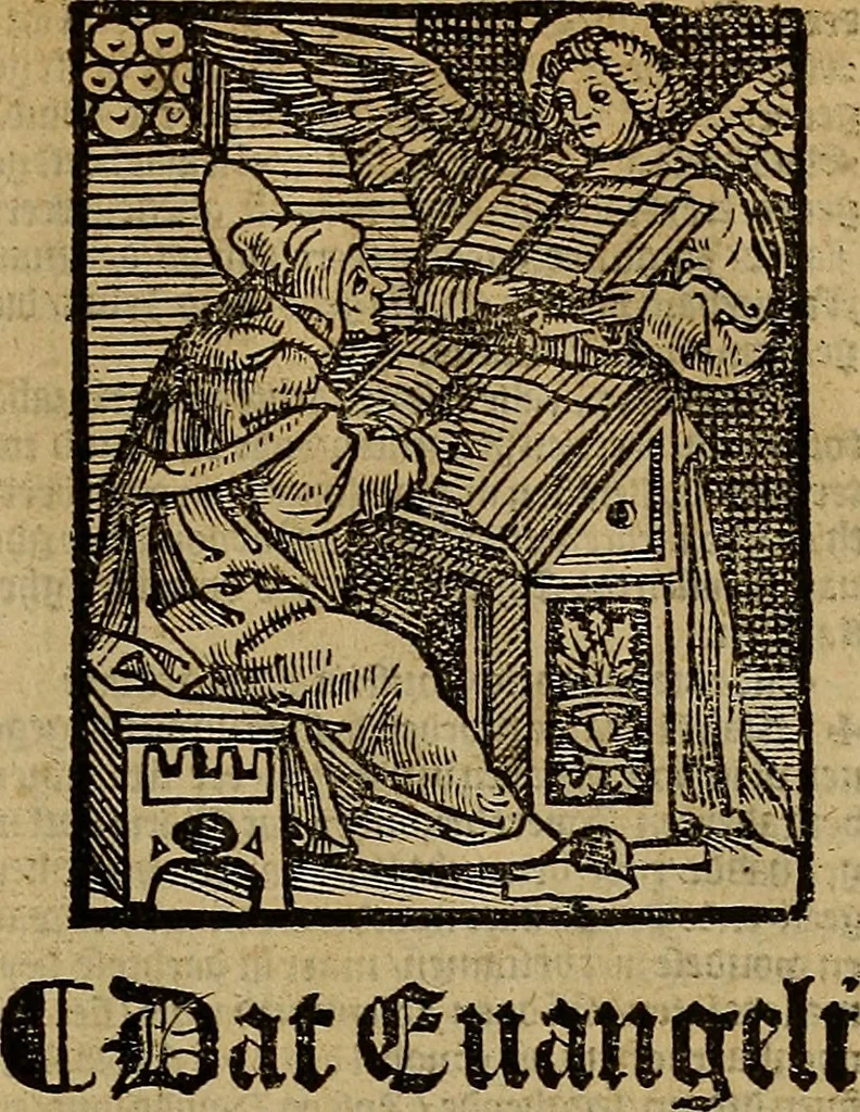An illustration from Den Bibel, met grooter neersticheyt gecorrigeert : eñ op die canten gheset den ouderdom der werelt : ende hoe lange die gheschiedenissen ende historien der Bibelen elck int zijn voor Christus gheboorte gheweest zijn : ende daer bi vergadert wt fasciculus temporum, ende wt dye cronike va alder werelt, die principael historie der machtiger heydenscher conincrijcke, daer die heylige scrift oock dickwils af vermaent, tot een claerder verstant der Bibelscher historien : ende oock een onderscheyt der tijden te hebben, 1535, leaf 708