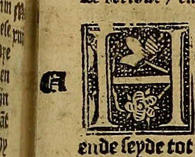 An illustration from Den Bibel, met grooter neersticheyt gecorrigeert : eñ op die canten gheset den ouderdom der werelt : ende hoe lange die gheschiedenissen ende historien der Bibelen elck int zijn voor Christus gheboorte gheweest zijn : ende daer bi vergadert wt fasciculus temporum, ende wt dye cronike va alder werelt, die principael historie der machtiger heydenscher conincrijcke, daer die heylige scrift oock dickwils af vermaent, tot een claerder verstant der Bibelscher historien : ende oock een onderscheyt der tijden te hebben, 1535, leaf 760