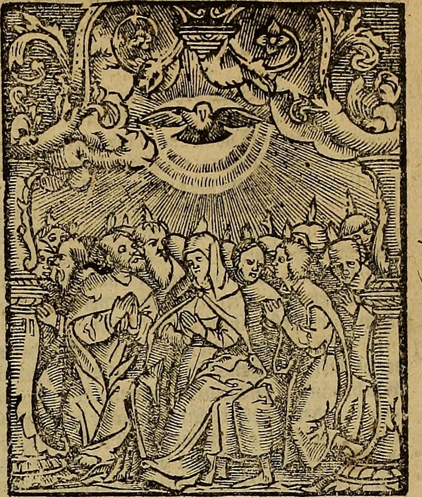 An illustration from Den Bibel, met grooter neersticheyt gecorrigeert : eñ op die canten gheset den ouderdom der werelt : ende hoe lange die gheschiedenissen ende historien der Bibelen elck int zijn voor Christus gheboorte gheweest zijn : ende daer bi vergadert wt fasciculus temporum, ende wt dye cronike va alder werelt, die principael historie der machtiger heydenscher conincrijcke, daer die heylige scrift oock dickwils af vermaent, tot een claerder verstant der Bibelscher historien : ende oock een onderscheyt der tijden te hebben, 1535, leaf 788