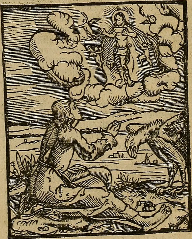 An illustration from Den Bibel, met grooter neersticheyt gecorrigeert : eñ op die canten gheset den ouderdom der werelt : ende hoe lange die gheschiedenissen ende historien der Bibelen elck int zijn voor Christus gheboorte gheweest zijn : ende daer bi vergadert wt fasciculus temporum, ende wt dye cronike va alder werelt, die principael historie der machtiger heydenscher conincrijcke, daer die heylige scrift oock dickwils af vermaent, tot een claerder verstant der Bibelscher historien : ende oock een onderscheyt der tijden te hebben, 1535, leaf 872