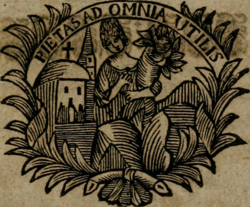 An illustration from Dend første Part af adskillige danske Emblemata : med sine hosføyede Moralia, samlede til Tiids-Fordriv for det danske Sprogs Elskere, 1732, leaf 2