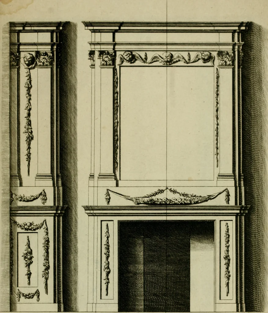 An illustration from Den doorluchtigen hooghgeboren vorst eñ heere Wilhem Henrick, van Gods genade Prince van Orange, werden dese afbeeldingen, van weinighe schoorsteen-wercken, meest ten bevele vande doorl. hooghgeborene Zijne Hooch.ts Heeren grootvader, vader en vrouw grootmoeder, 1655, leaf 30