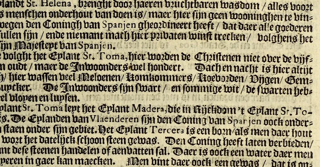 An illustration from De nieuwe bereysde wereldt ofte een korte en bondige beschryvinghe van alle landen en coningrijcken van dien. : Waer inne yder bysonderlijck zijn manieren van leven, religien, huyschoudinge en vrucktbaerheyt haerder landen werden aengewesen : mitsgaders aller pausen, keysers, konigen en vorsten successie, begin en eynde., 1662, leaf 75