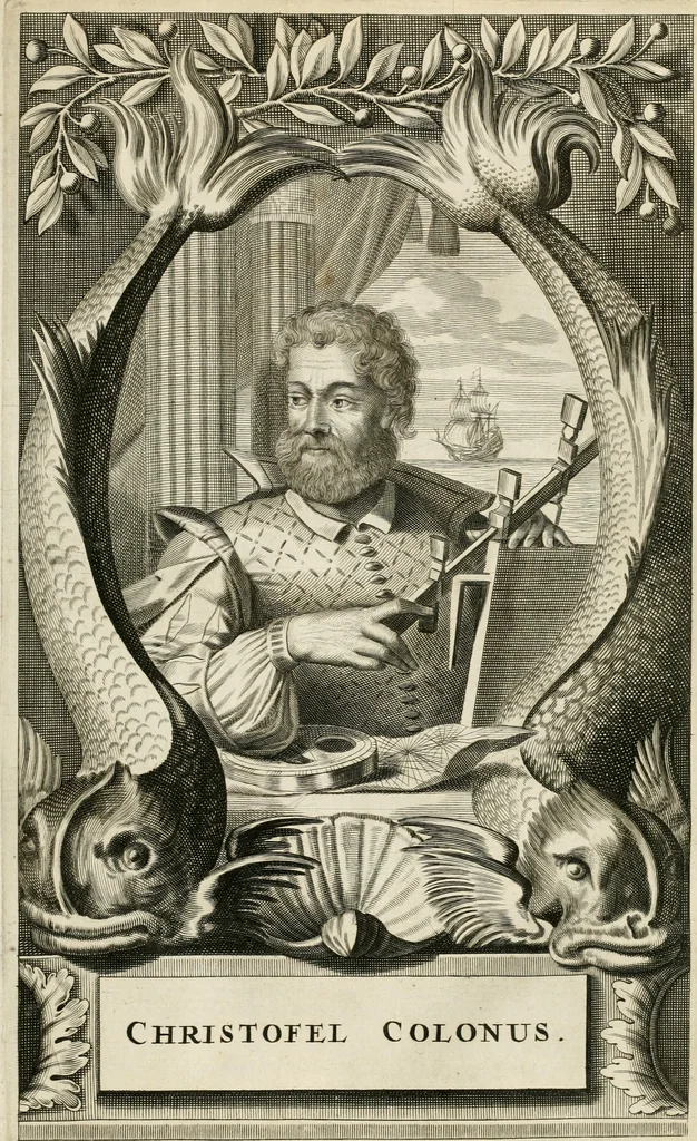 An illustration from De nieuwe en onbekende weereld, of, Beschryving van America en 't zuid-land : vervaetende d'oorsprong der Americaenen en zuid-landers, gedenkwaerdige togten derwaerds, gelegendheid der vaste kusten, eilanden, steden, sterkten, dorpen, tempels, bergen, fonteinen, stroomen, huisen, de natuur van beesten, boomen, planten en vreemde gewasschen, Gods-dienst en zeden, wonderlijke voorvallen, vereeuwde en nieuwe oorlogen: verciert met af-beeldsels na 't leven in America gemaekt,, 1671, leaf 58
