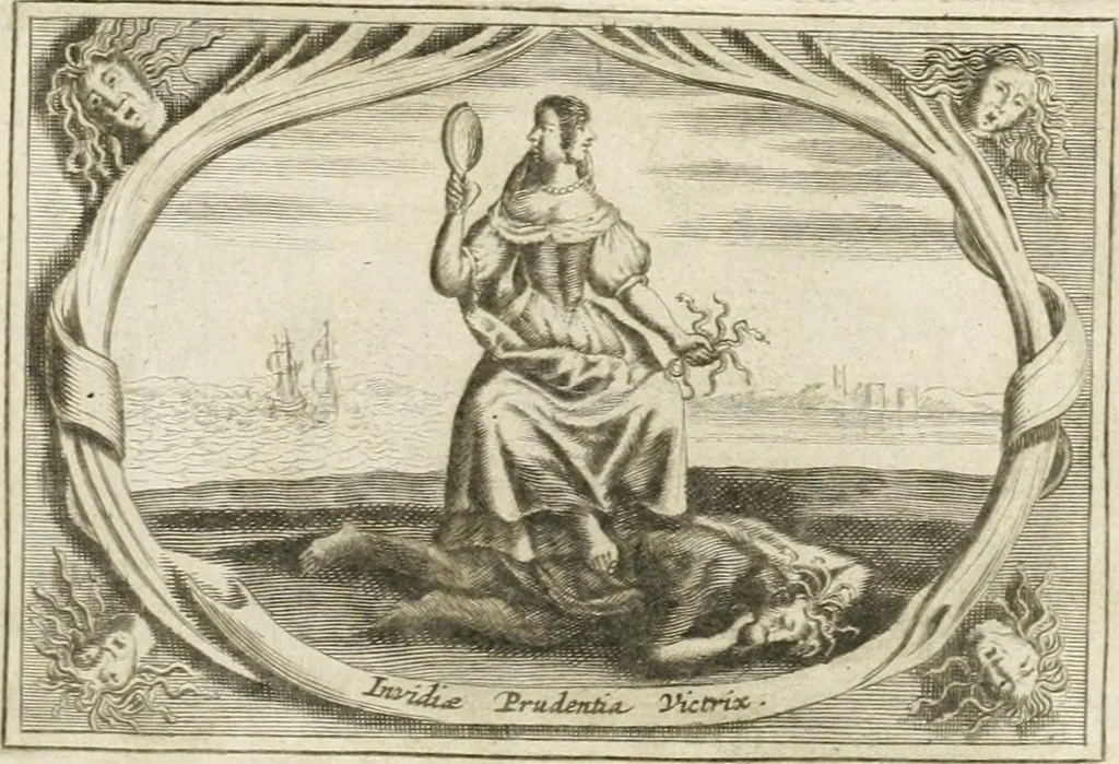An illustration from De nieuwe en onbekende weereld, of, Beschryving van America en 't zuid-land : vervaetende d'oorsprong der Americaenen en zuid-landers, gedenkwaerdige togten derwaerds, gelegendheid der vaste kusten, eilanden, steden, sterkten, dorpen, tempels, bergen, fonteinen, stroomen, huisen, de natuur van beesten, boomen, planten en vreemde gewasschen, Gods-dienst en zeden, wonderlijke voorvallen, vereeuwde en nieuwe oorlogen: verciert met af-beeldsels na 't leven in America gemaekt,, 1671, leaf 6