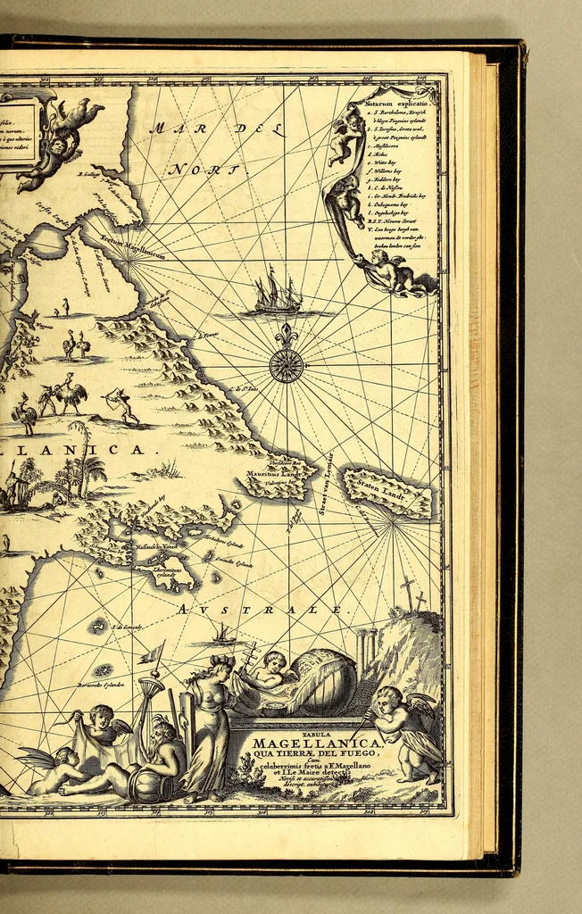 An illustration from De Nieuwe en onbekende Weereld: of Beschryving van America en 't Zuid-Land, : vervaetende d'oorsprong der Americænen en Zuid-Landers, gedenkwaerdige togten derwaerds, gelegendheid der vaste kusten, eilanden, steden, sterkten, dorpen, tempels, bergen, fonteinen, stroomen, huisen, de natuur van beesten, boomen, planten en vreemde gewasschen, gods-dienst en zeden, wonderlijke voorvallen, vereeuwde en nieuwe oorloogen: Verciert met af-beeldsels na 't leven in America gemaekt,, 1671, leaf 787