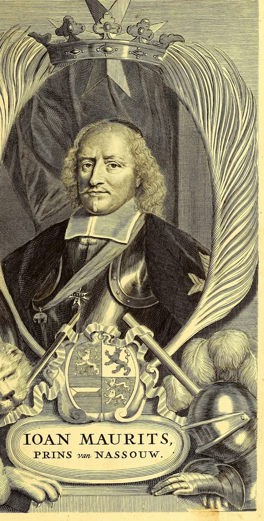 An illustration from De Nieuwe en onbekende Weereld: of Beschryving van America en 't Zuid-Land, : vervaetende d'oorsprong der Americænen en Zuid-Landers, gedenkwaerdige togten derwaerds, gelegendheid der vaste kusten, eilanden, steden, sterkten, dorpen, tempels, bergen, fonteinen, stroomen, huisen, de natuur van beesten, boomen, planten en vreemde gewasschen, gods-dienst en zeden, wonderlijke voorvallen, vereeuwde en nieuwe oorloogen: Verciert met af-beeldsels na 't leven in America gemaekt,, 1671, leaf 9