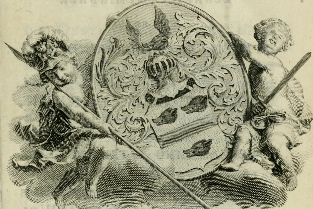 An illustration from De nieuwe schouburg der Nederlantsche kunstschilders en schilderessen: waer in levens-en kunstbedryven der tans levende en reets overleedene schilders, die van Houbraken, noch eenig ander schryver, zyn aengeteekend, verhaelt worden, 1750, leaf 14