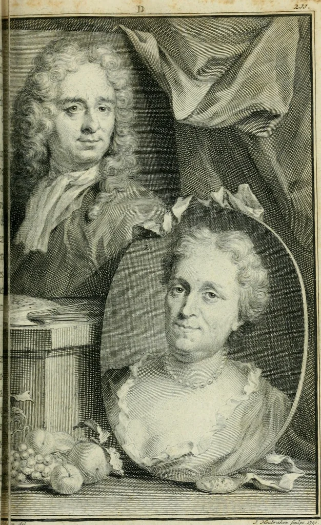 An illustration from De nieuwe schouburg der Nederlantsche kunstschilders en schilderessen: waer in levens-en kunstbedryven der tans levende en reets overleedene schilders, die van Houbraken, noch eenig ander schryver, zyn aengeteekend, verhaelt worden, 1750, leaf 242