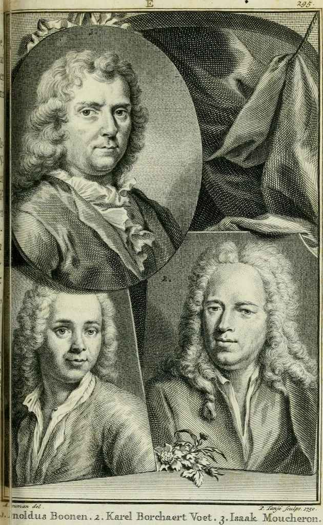 An illustration from De nieuwe schouburg der Nederlantsche kunstschilders en schilderessen: waer in levens-en kunstbedryven der tans levende en reets overleedene schilders, die van Houbraken, noch eenig ander schryver, zyn aengeteekend, verhaelt worden, 1750, leaf 328