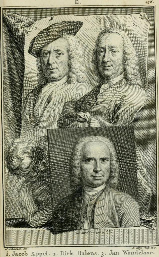An illustration from De nieuwe schouburg der Nederlantsche kunstschilders en schilderessen: waer in levens-en kunstbedryven der tans levende en reets overleedene schilders, die van Houbraken, noch eenig ander schryver, zyn aengeteekend, verhaelt worden, 1750, leaf 188