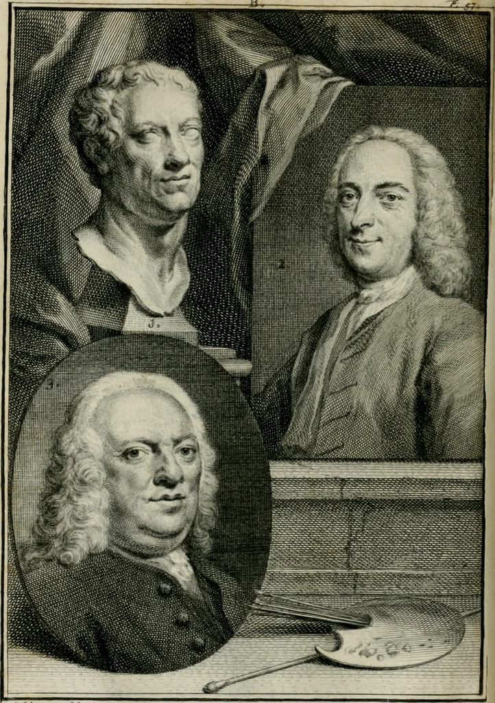 An illustration from De nieuwe schouburg der Nederlantsche kunstschilders en schilderessen: waer in levens-en kunstbedryven der tans levende en reets overleedene schilders, die van Houbraken, noch eenig ander schryver, zyn aengeteekend, verhaelt worden, 1750, leaf 81