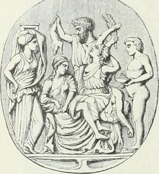An illustration from Denkmäler des klassischen Altertums, zur Erläuterung des Lebens der Griechen und Römer in Religion, Kunst und Sitte, 1887, leaf 182