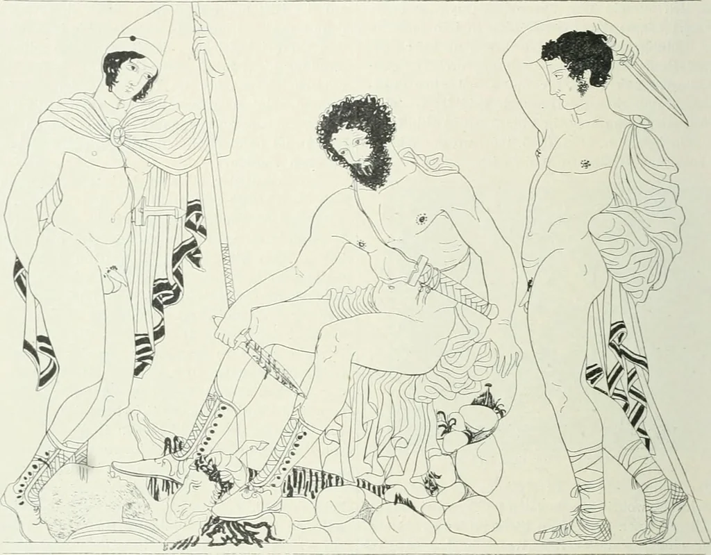 An illustration from Denkmäler des klassischen Altertums, zur Erläuterung des Lebens der Griechen und Römer in Religion, Kunst und Sitte, 1887, leaf 316