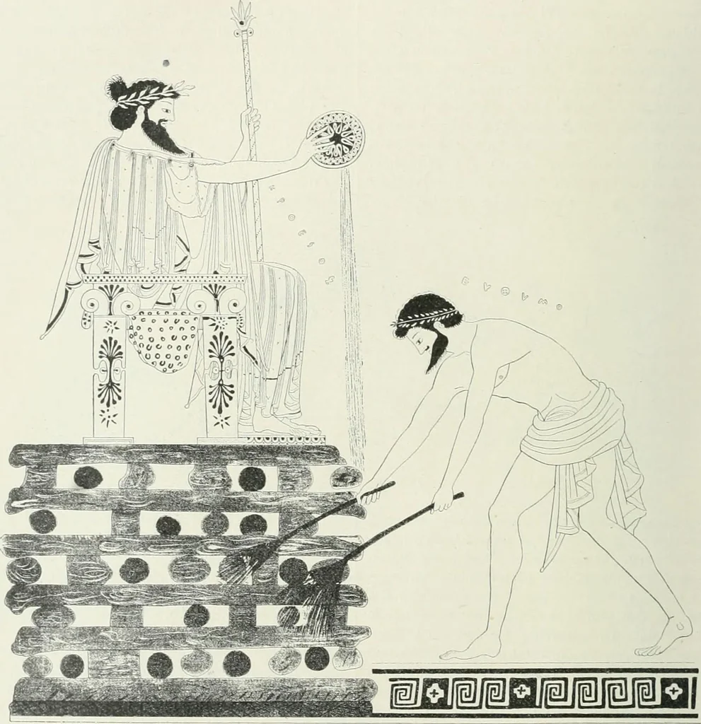An illustration from Denkmäler des klassischen Altertums, zur Erläuterung des Lebens der Griechen und Römer in Religion, Kunst und Sitte, 1887, leaf 34