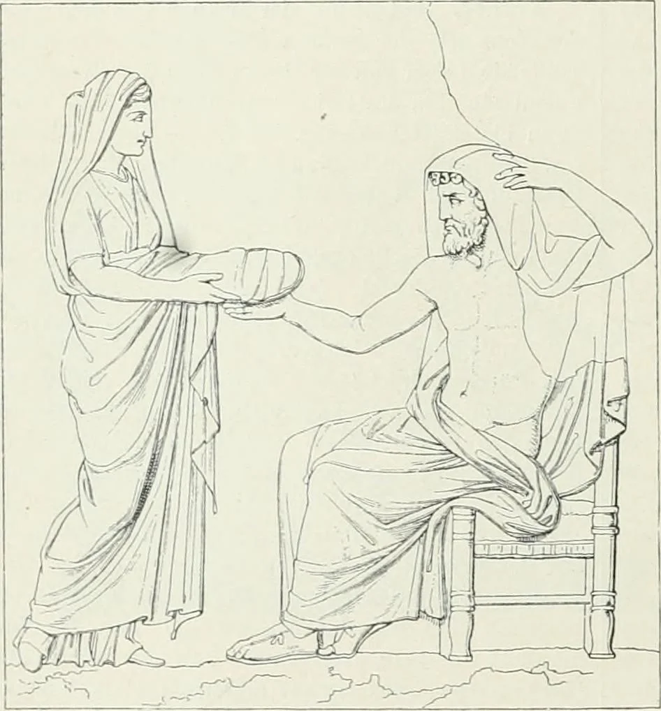 An illustration from Denkmäler des klassischen Altertums, zur Erläuterung des Lebens der Griechen und Römer in Religion, Kunst und Sitte, 1887, leaf 36