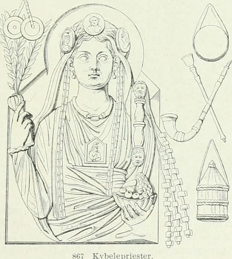 An illustration from Denkmäler des klassischen Altertums, zur Erläuterung des Lebens der Griechen und Römer in Religion, Kunst und Sitte, 1887, leaf 39