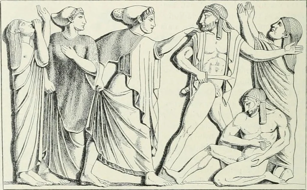 An illustration from Denkmäler des klassischen Altertums, zur Erläuterung des Lebens der Griechen und Römer in Religion, Kunst und Sitte, 1887, leaf 436