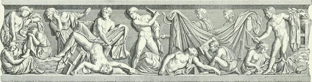 An illustration from Denkmäler des klassischen Altertums, zur Erläuterung des Lebens der Griechen und Römer in Religion, Kunst und Sitte, 1887, leaf 439