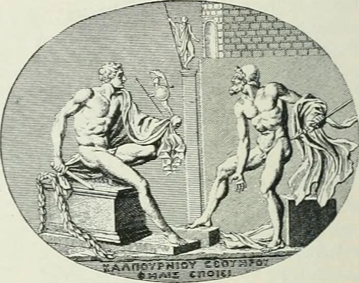 An illustration from Denkmäler des klassischen Altertums, zur Erläuterung des Lebens der Griechen und Römer in Religion, Kunst und Sitte, 1887, leaf 478