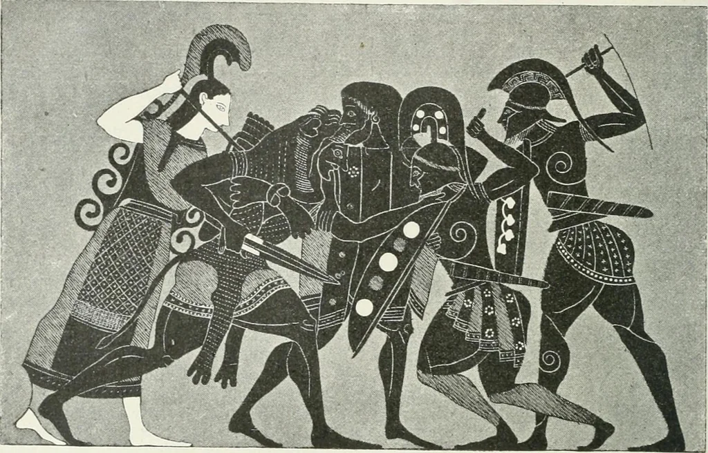 An illustration from Denkmäler des klassischen Altertums, zur Erläuterung des Lebens der Griechen und Römer in Religion, Kunst und Sitte, 1887, leaf 48