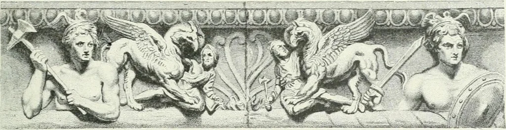 An illustration from Denkmäler des klassischen Altertums, zur Erläuterung des Lebens der Griechen und Römer in Religion, Kunst und Sitte, 1887, leaf 49