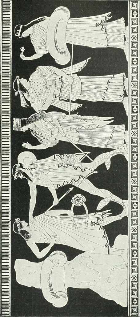 An illustration from Denkmäler des klassischen Altertums, zur Erläuterung des Lebens der Griechen und Römer in Religion, Kunst und Sitte, 1887, leaf 499