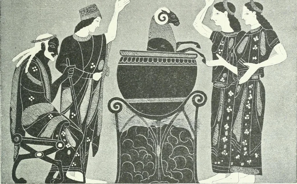 An illustration from Denkmäler des klassischen Altertums, zur Erläuterung des Lebens der Griechen und Römer in Religion, Kunst und Sitte, 1887, leaf 557