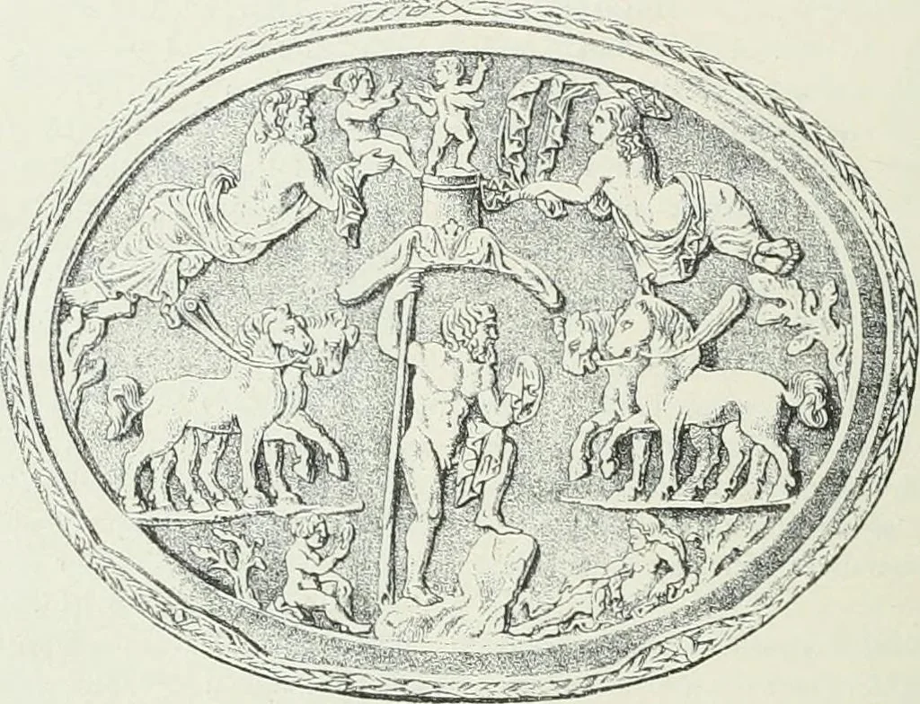 An illustration from Denkmäler des klassischen Altertums, zur Erläuterung des Lebens der Griechen und Römer in Religion, Kunst und Sitte, 1887, leaf 810
