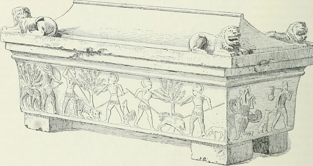 An illustration from Denkmäler des klassischen Altertums, zur Erläuterung des Lebens der Griechen und Römer in Religion, Kunst und Sitte, 1887, leaf 149