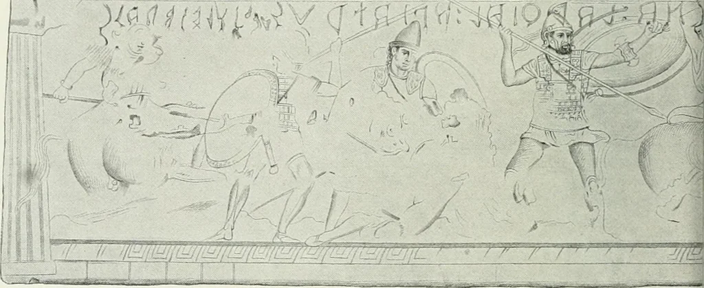 An illustration from Denkmäler des klassischen Altertums, zur Erläuterung des Lebens der Griechen und Römer in Religion, Kunst und Sitte, 1887, leaf 155