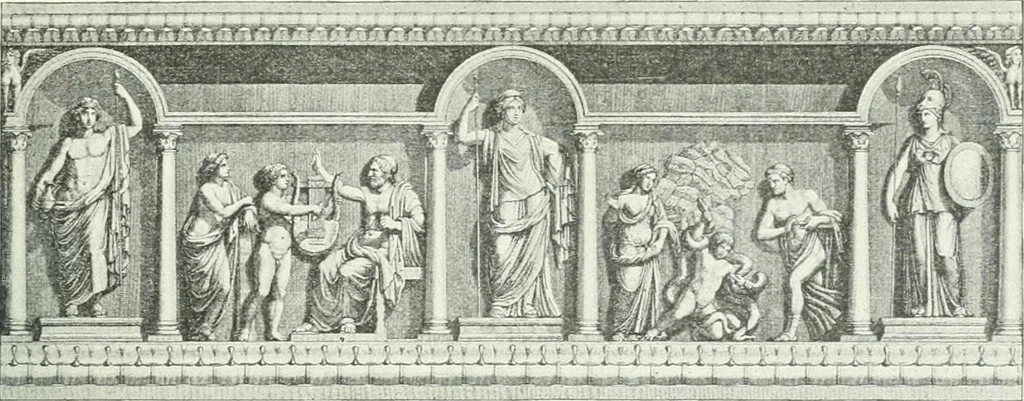 An illustration from Denkmäler des klassischen Altertums, zur Erläuterung des Lebens der Griechen und Römer in Religion, Kunst und Sitte, 1887, leaf 350