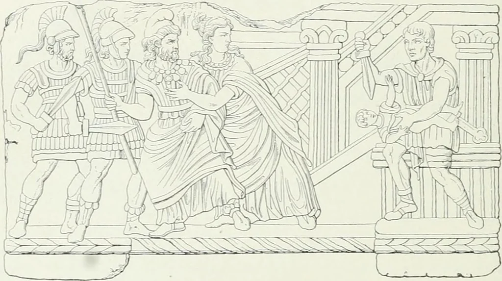 An illustration from Denkmäler des klassischen Altertums, zur Erläuterung des Lebens der Griechen und Römer in Religion, Kunst und Sitte, 1887, leaf 355