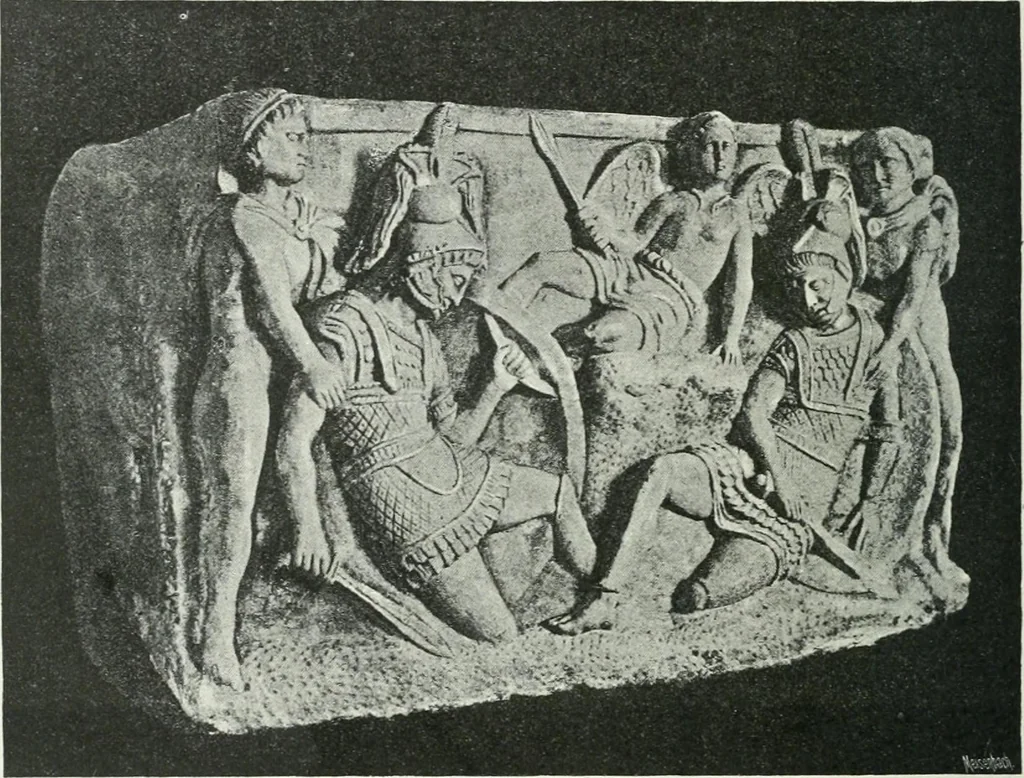 An illustration from Denkmäler des klassischen Altertums, zur Erläuterung des Lebens der Griechen und Römer in Religion, Kunst und Sitte, 1887, leaf 405