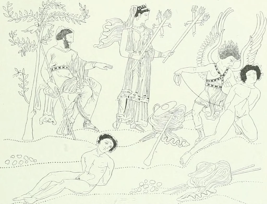 An illustration from Denkmäler des klassischen Altertums, zur Erläuterung des Lebens der Griechen und Römer in Religion, Kunst und Sitte, 1887, leaf 460
