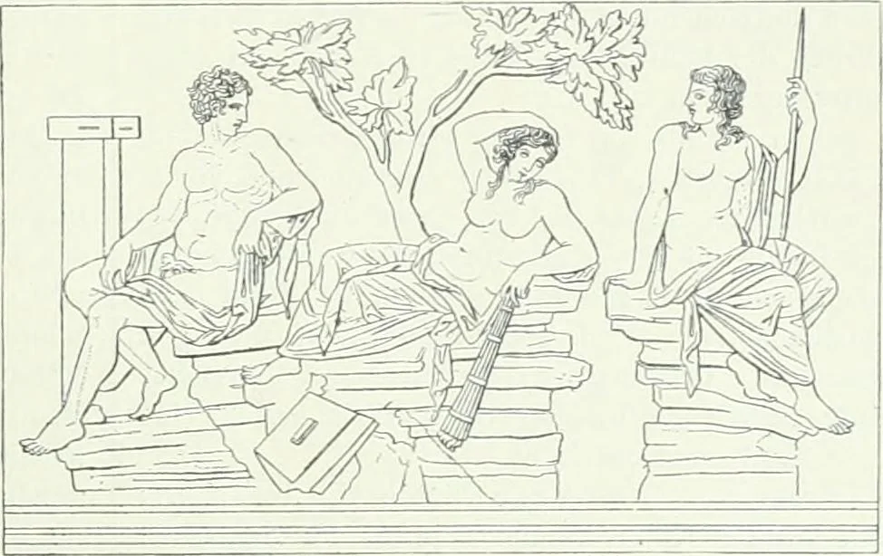 An illustration from Denkmäler des klassischen Altertums, zur Erläuterung des Lebens der Griechen und Römer in Religion, Kunst und Sitte, 1887, leaf 470