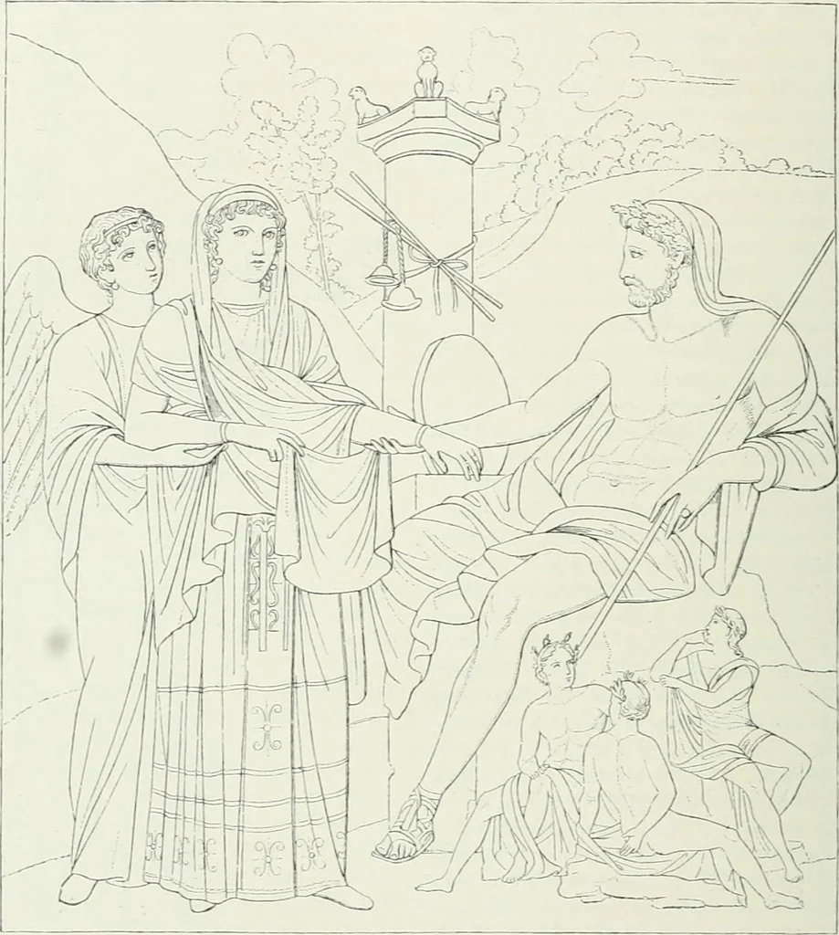 An illustration from Denkmäler des klassischen Altertums, zur Erläuterung des Lebens der Griechen und Römer in Religion, Kunst und Sitte, 1887, leaf 521