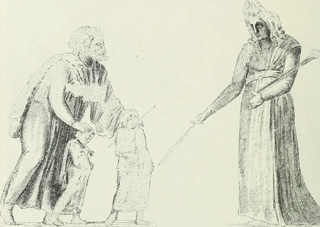 An illustration from Denkmäler des klassischen Altertums, zur Erläuterung des Lebens der Griechen und Römer in Religion, Kunst und Sitte, 1887, leaf 531