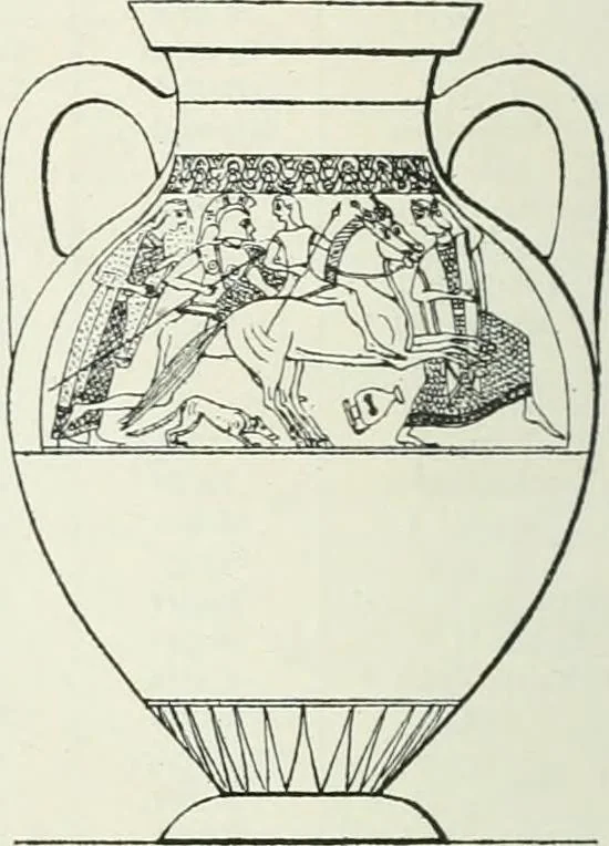 An illustration from Denkmäler des klassischen Altertums, zur Erläuterung des Lebens der Griechen und Römer in Religion, Kunst und Sitte, 1887, leaf 609