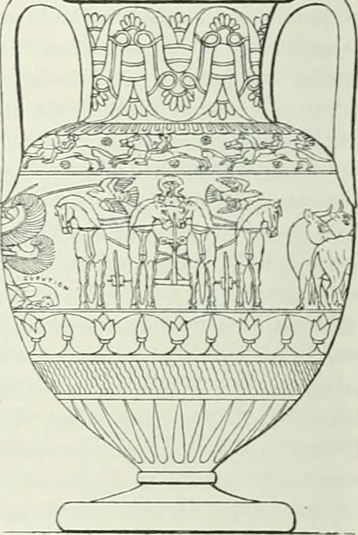 An illustration from Denkmäler des klassischen Altertums, zur Erläuterung des Lebens der Griechen und Römer in Religion, Kunst und Sitte, 1887, leaf 695